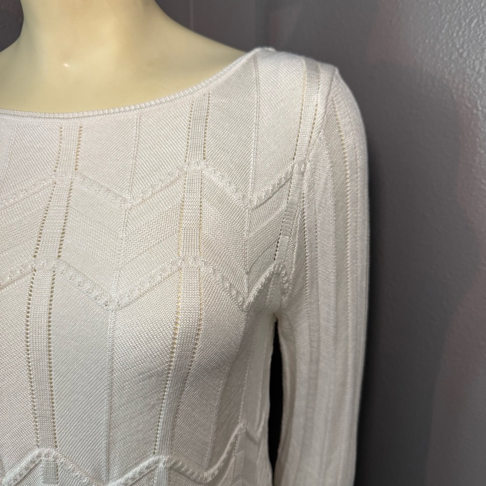 White House Black Market White Knit Sweater - Picture 4 of 10